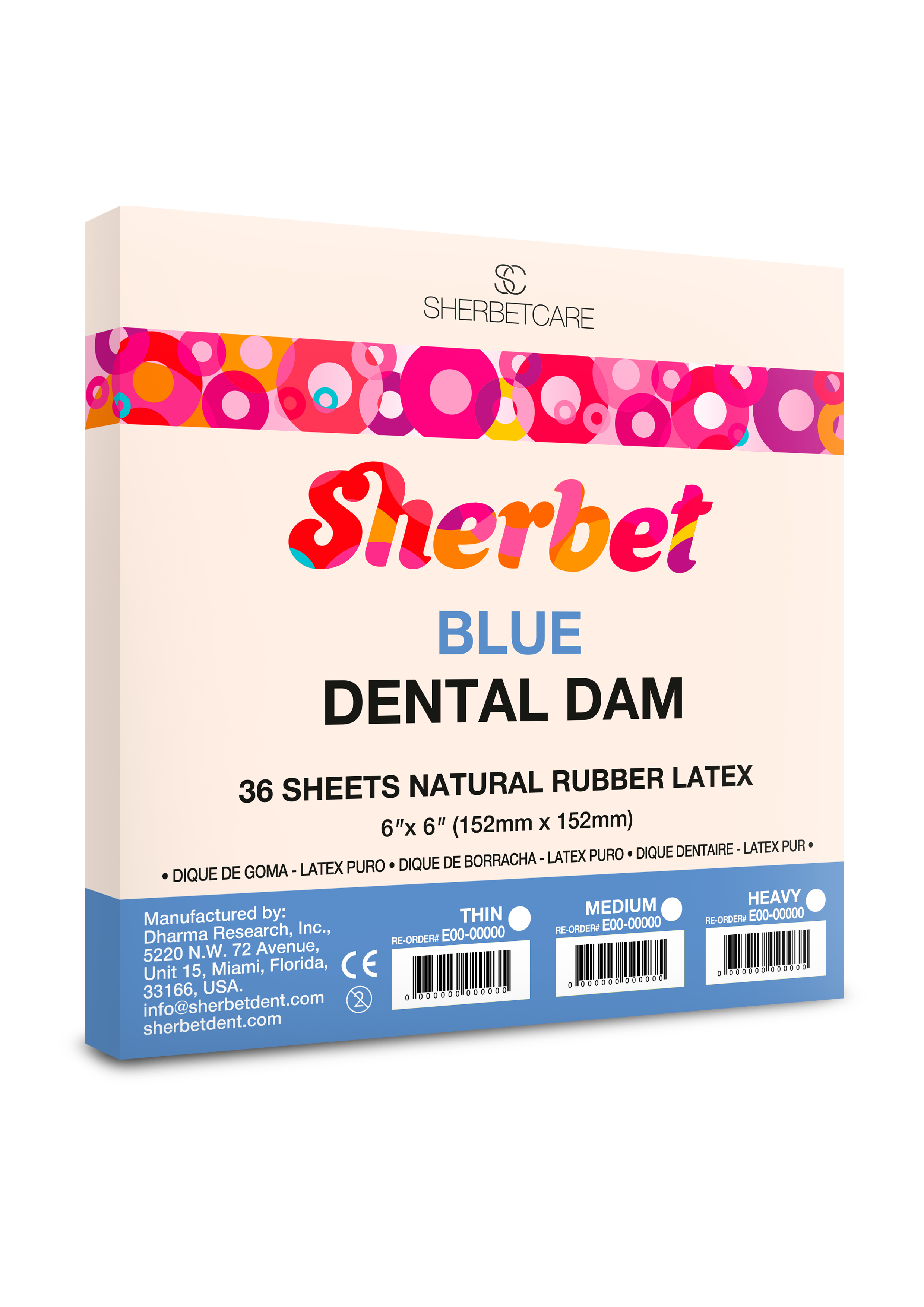 картинка Sherbet Dental Dam blue 152х152 mm (6”x 6”)