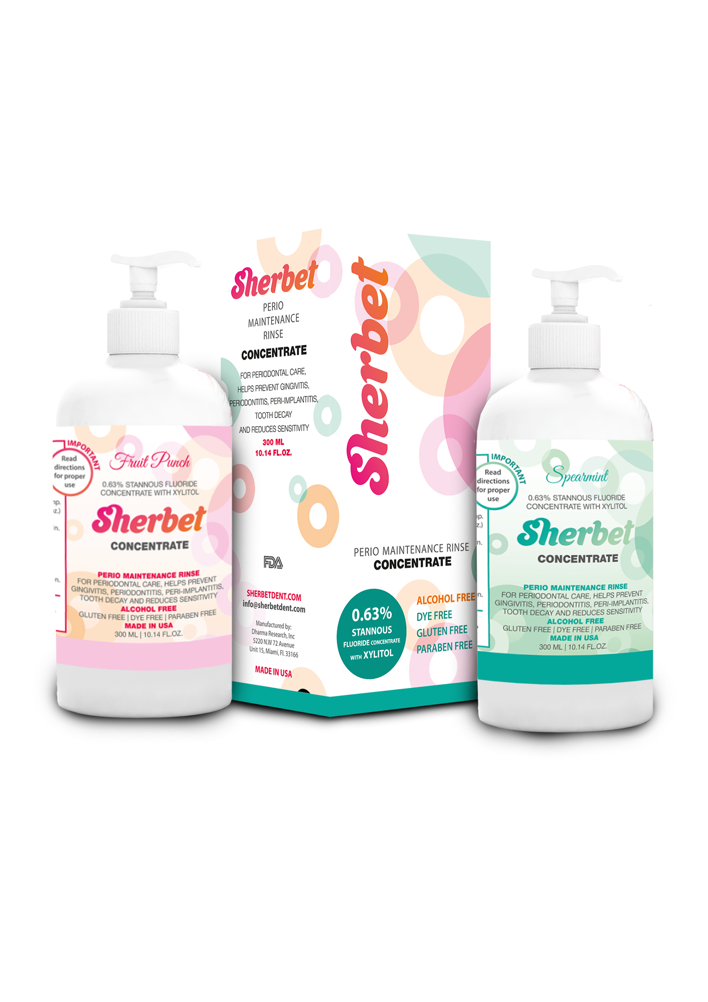 картинка Sherbet Mouthwash Concentrate, Mint Flavor, 300 ml