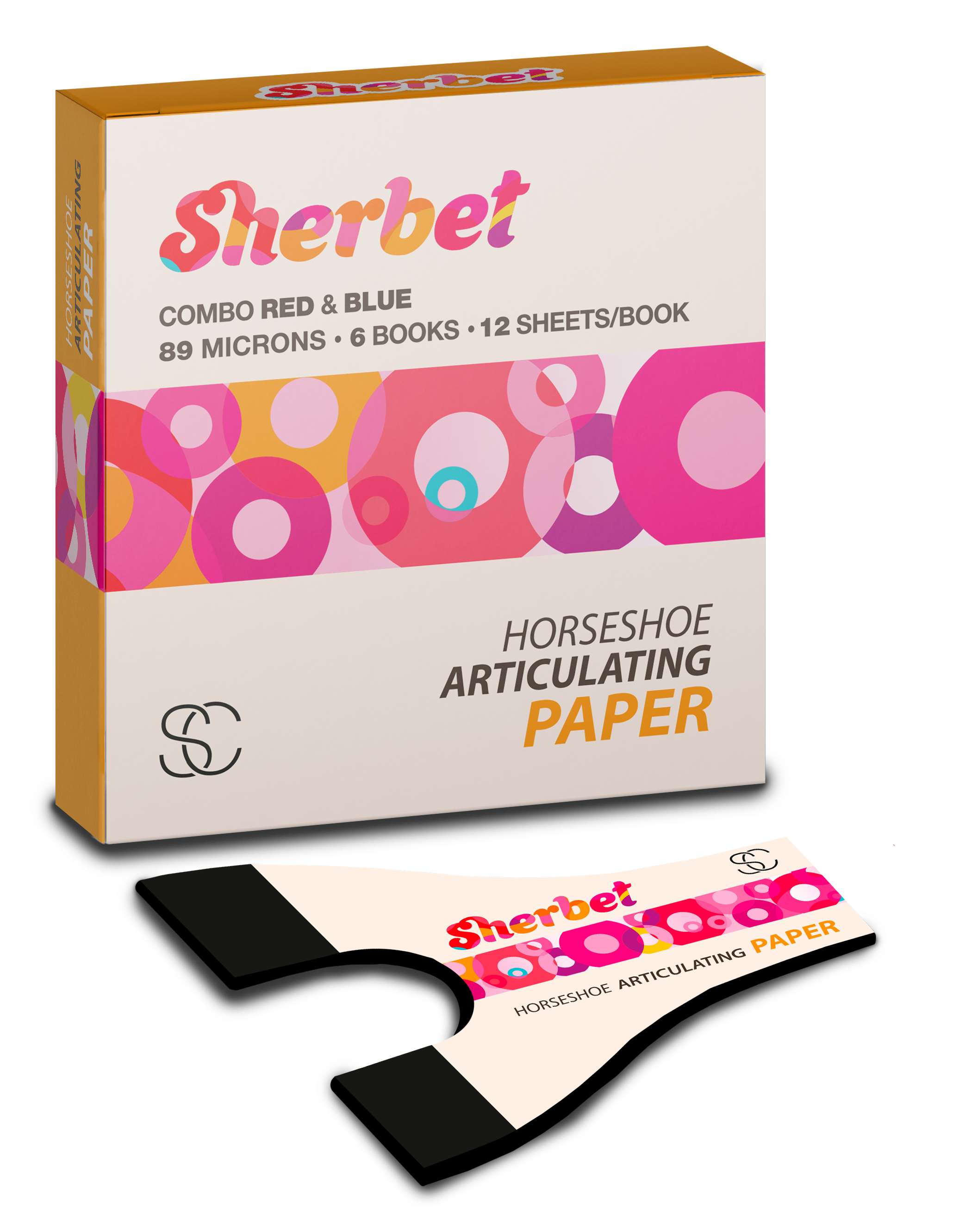 картинка Sherbet Articulating Papers Red/Blue Horseshoe 89 microns