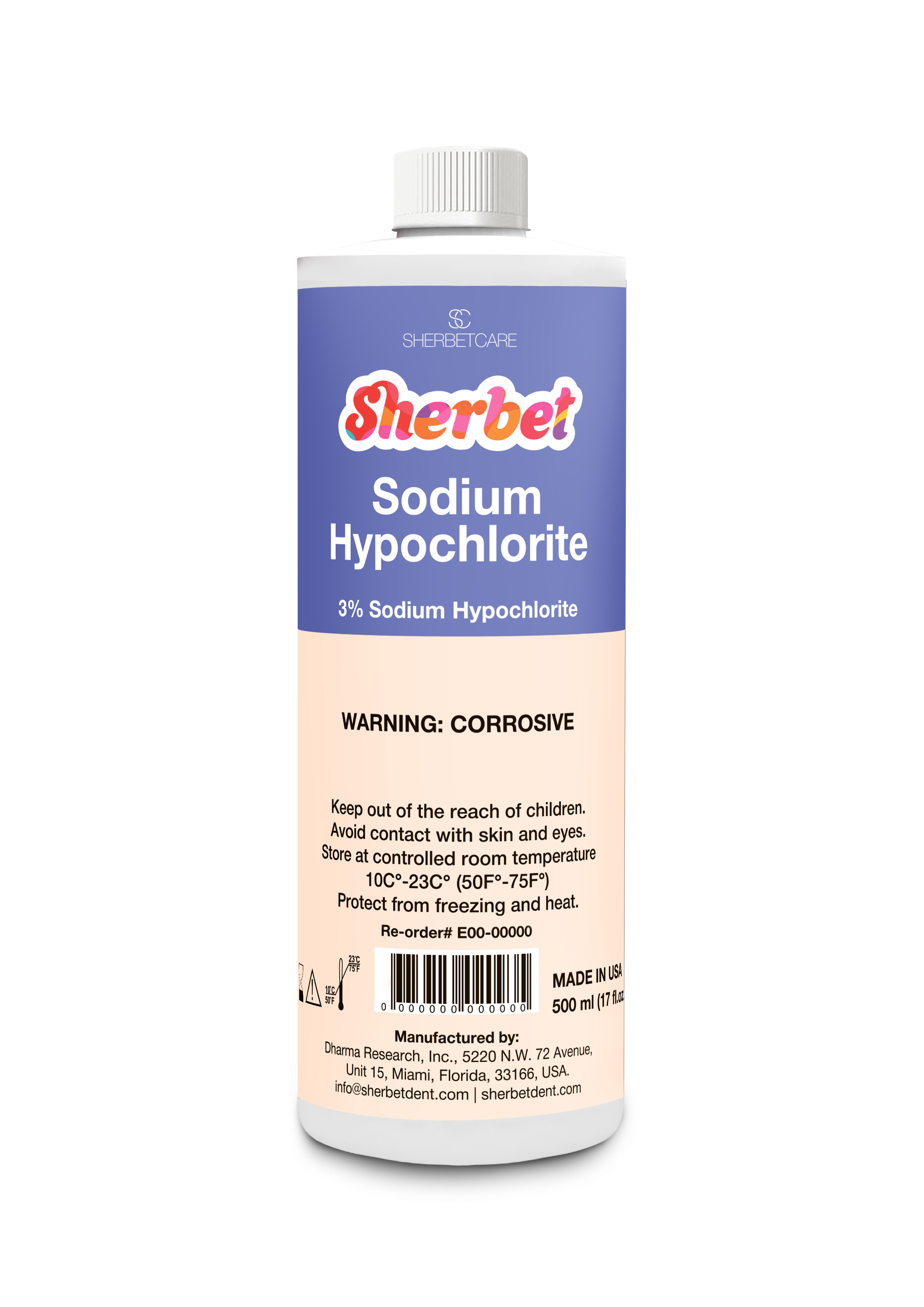 картинка Sherbet Sodium Hypochlorite 3% Solution 500 ml