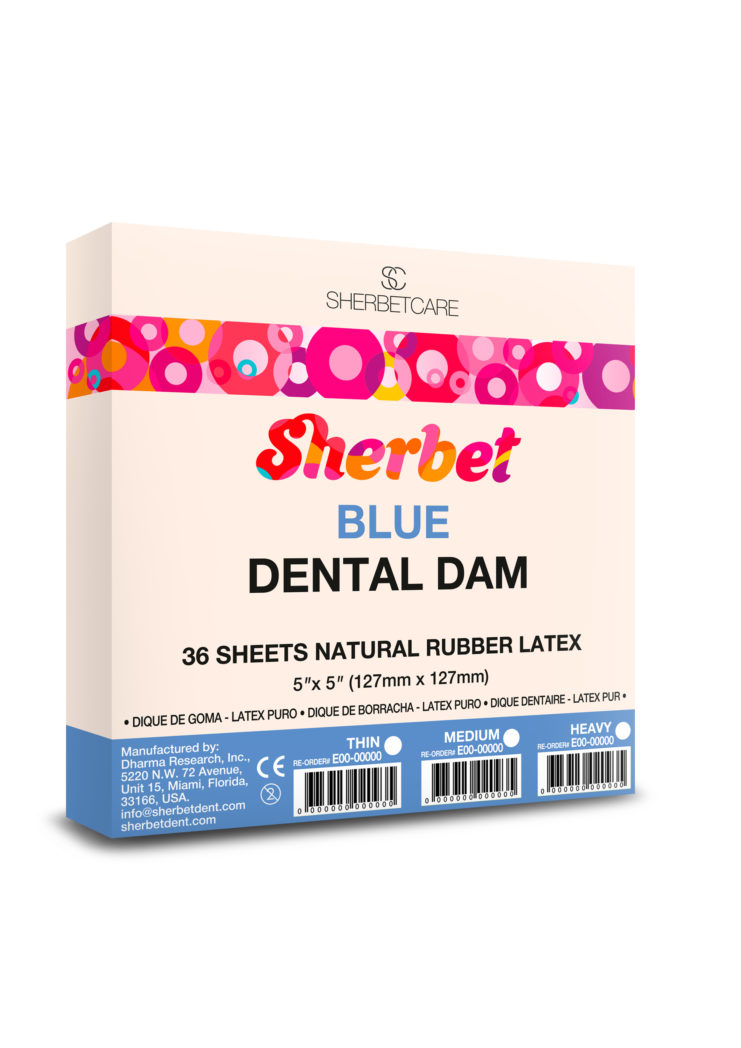картинка Sherbet Dental Dam blue 127х127 mm (5”x5”)