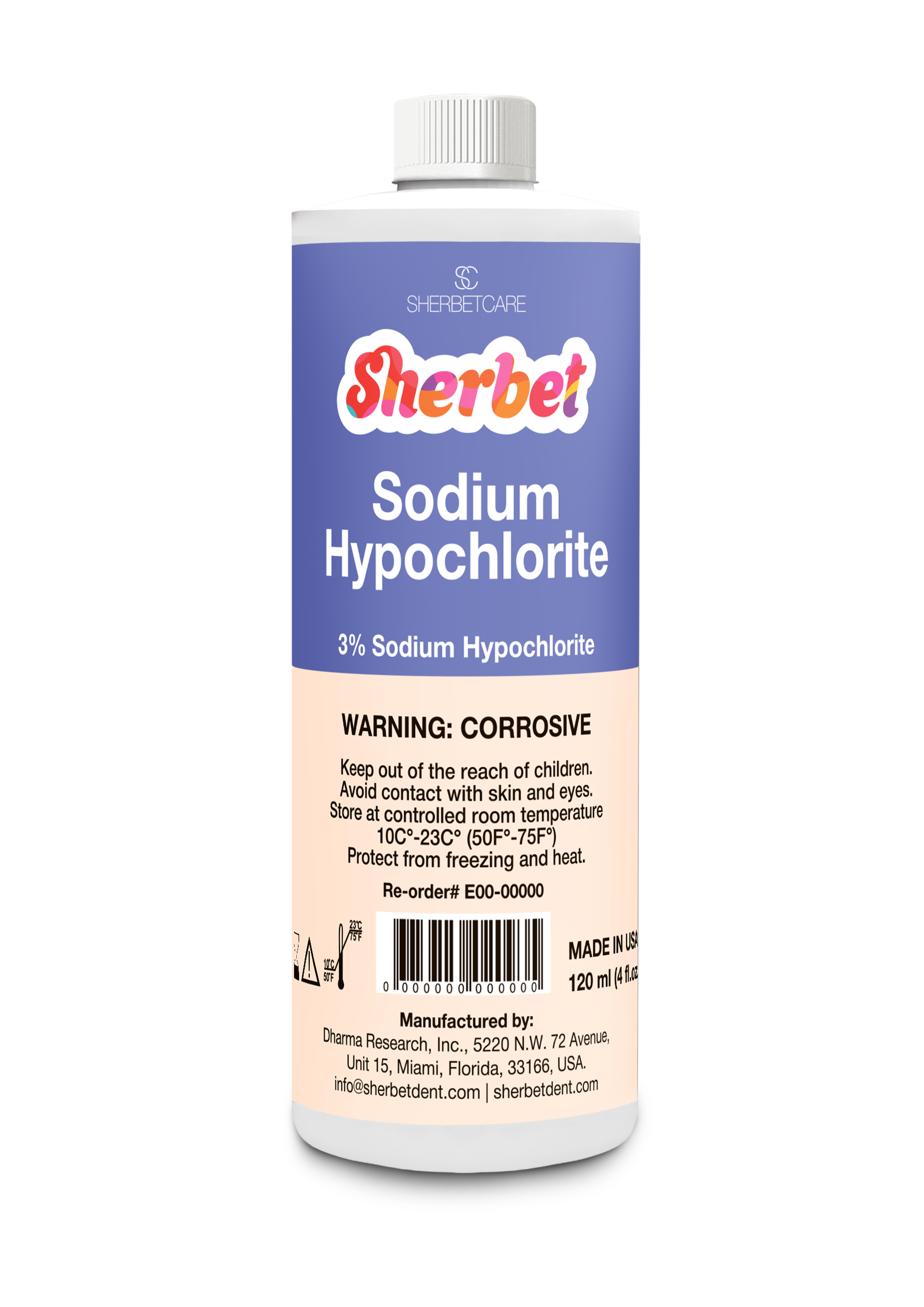картинка Sherbet Sodium Hypochlorite 3% Solution 120 ml