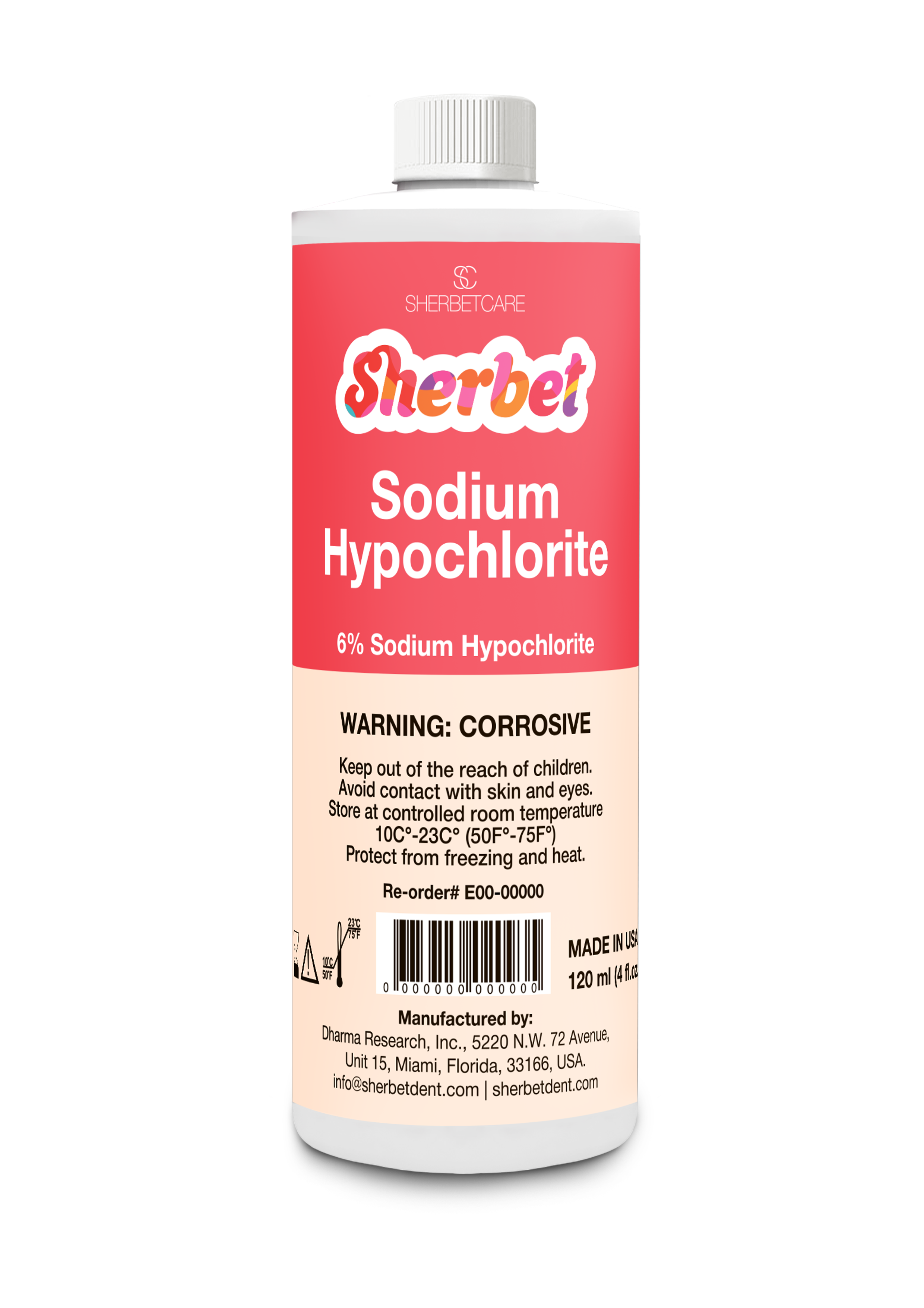 картинка Sherbet Sodium Hypochlorite 6% Solution 120 ml