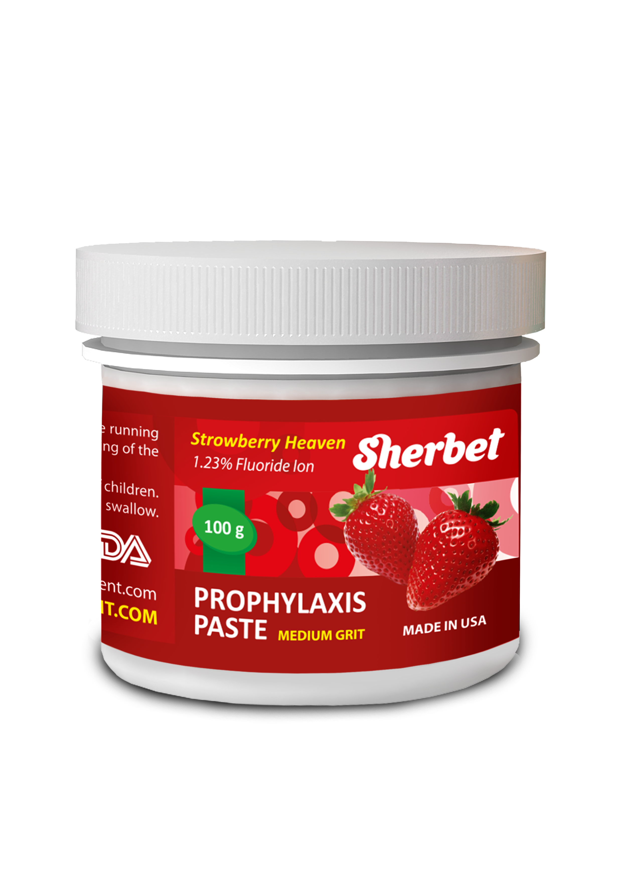 картинка Sherbet Prophylaxis Paste, Strawberry Heaven Flavor, Medium Grit, 100 gr, Jar