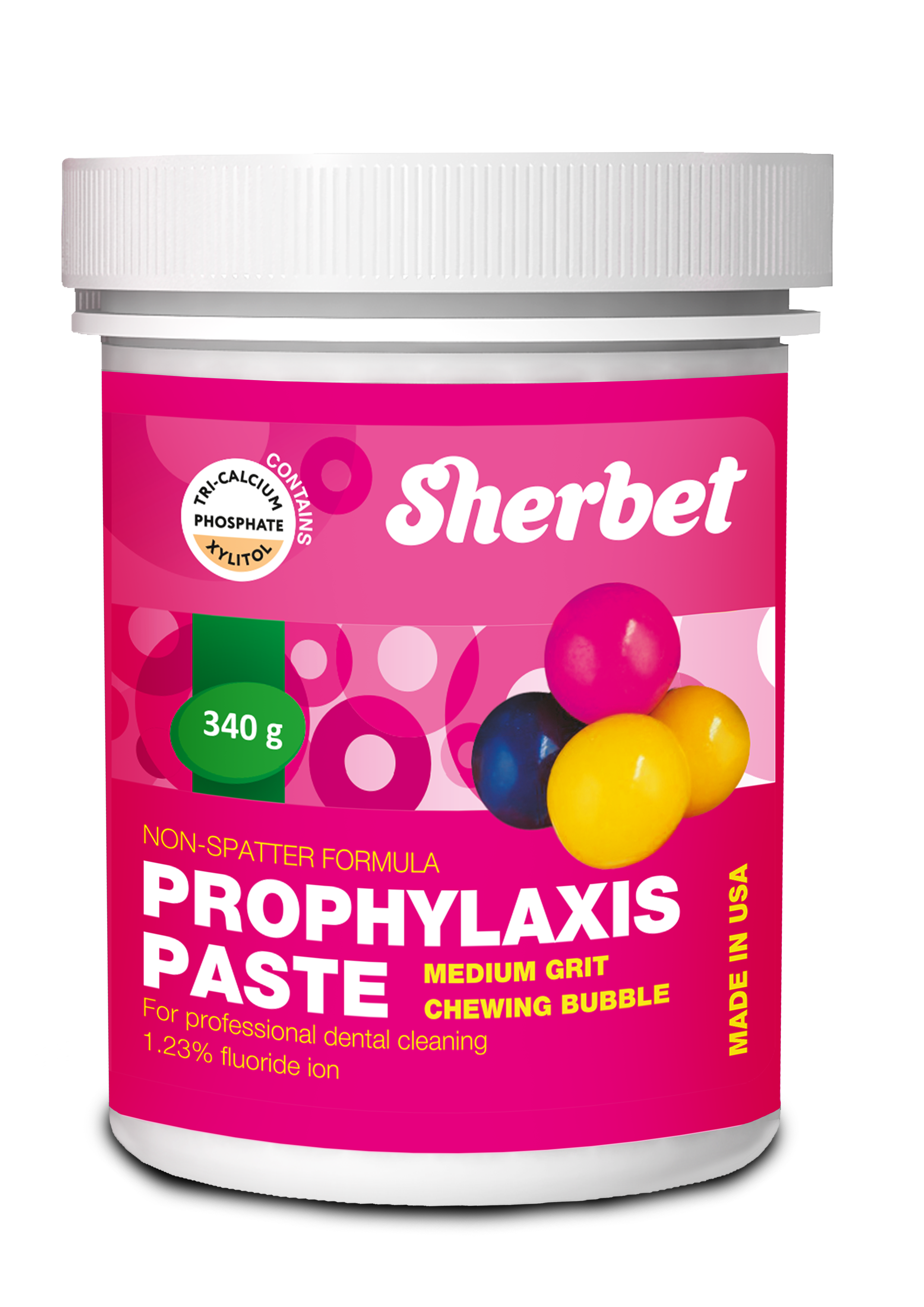 картинка Sherbet Prophylaxis Paste, Chewing Gum Flavor, Medium Grit, 340 gr., Jar